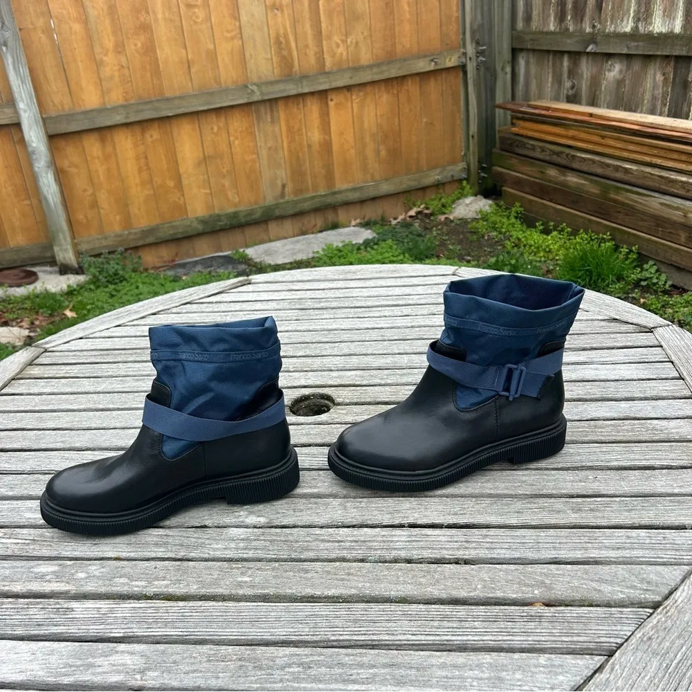 Franco Sarto‎ Jan Snow Boot Black & blue Waterproof All-Weather Lug Sole size 10 - Image 5