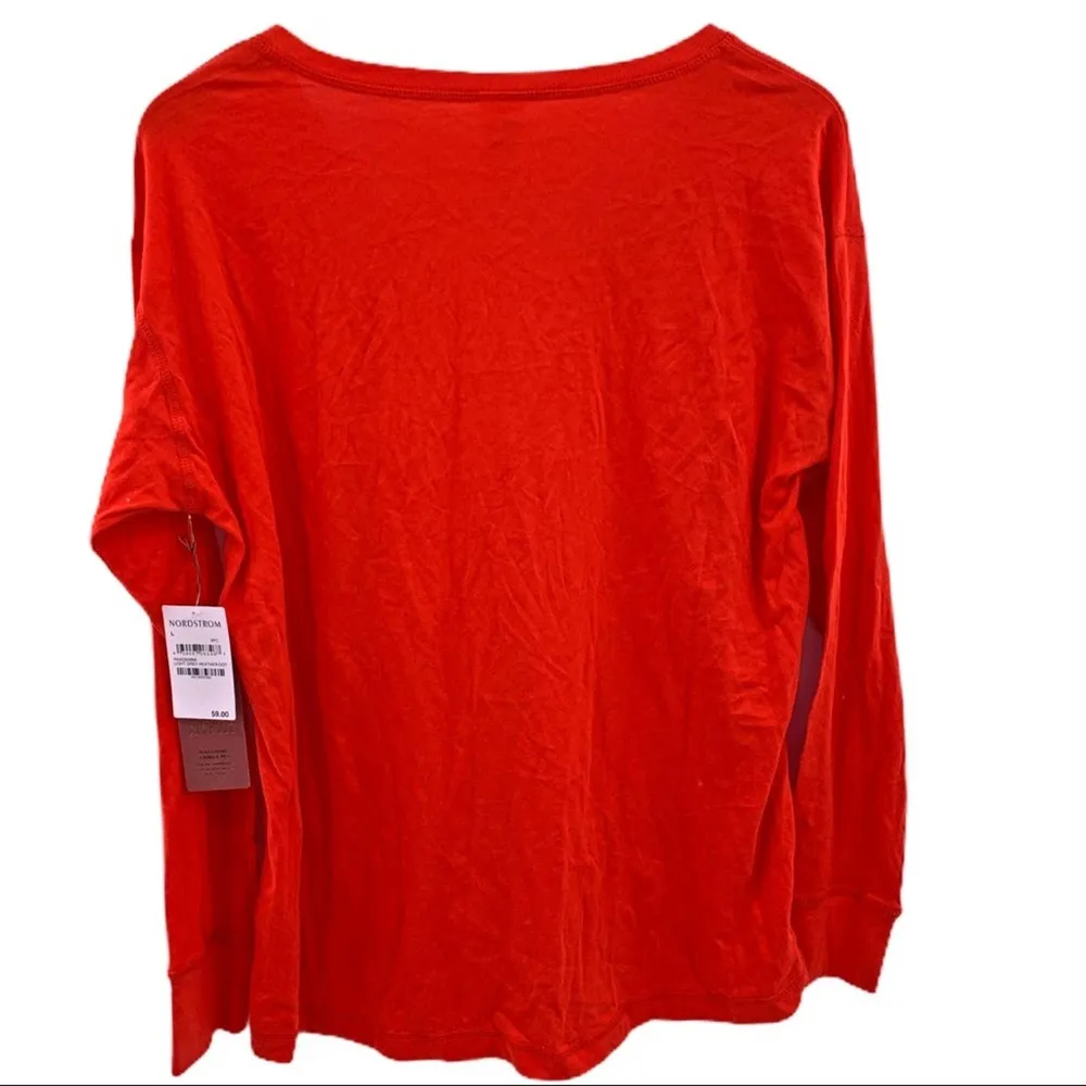 Rachel Parcell red long sleeve v neck top size L - Image 2