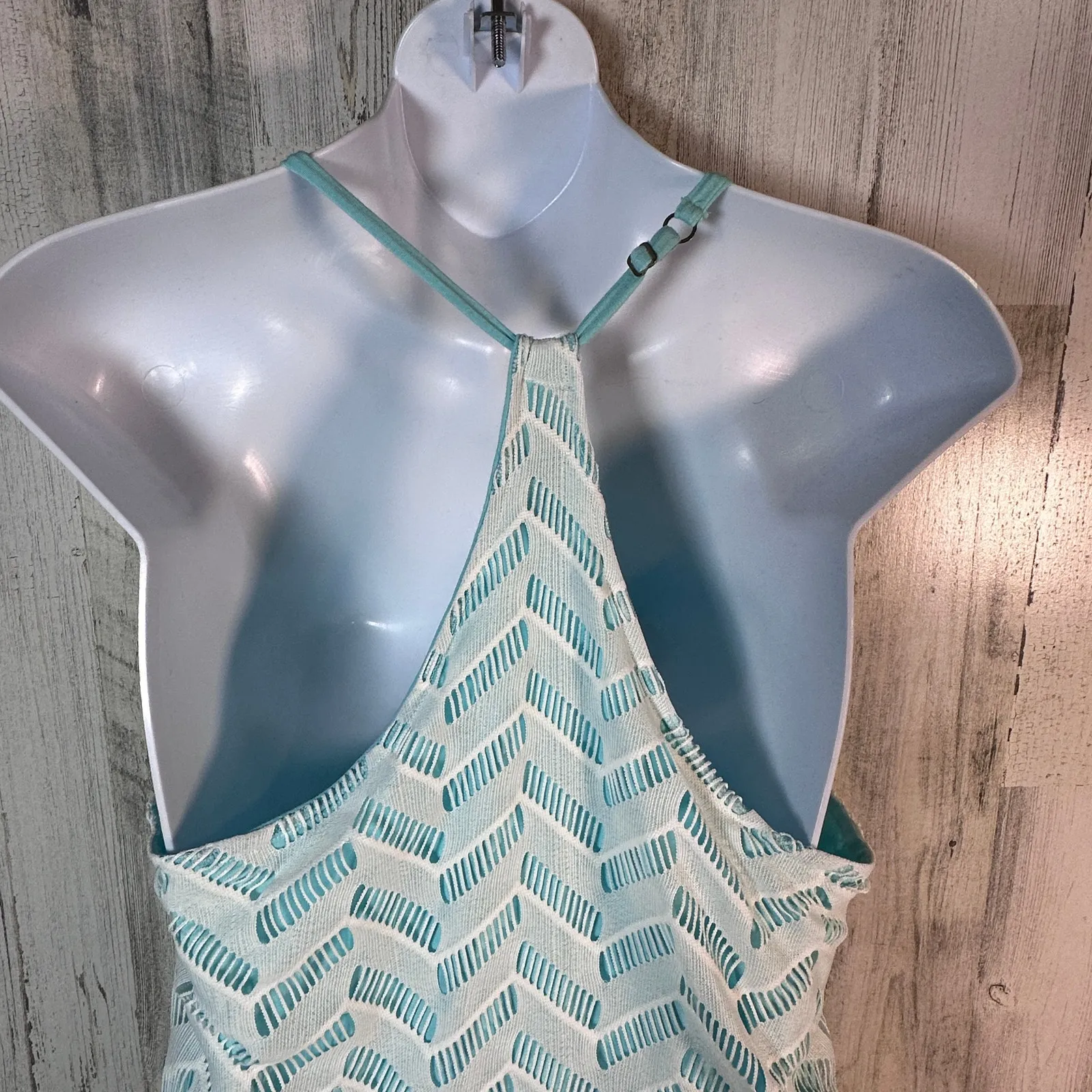 Vermilli Hawaii Crochet Teal & White Swim Cover - Image 6