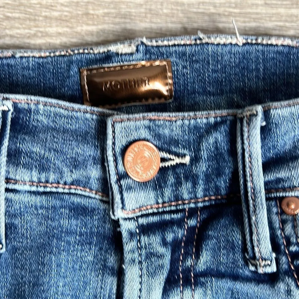 MOTHER THE INSIDERCROP STEP CHEW Dancing On Coals Blue Size 26 - Image 8