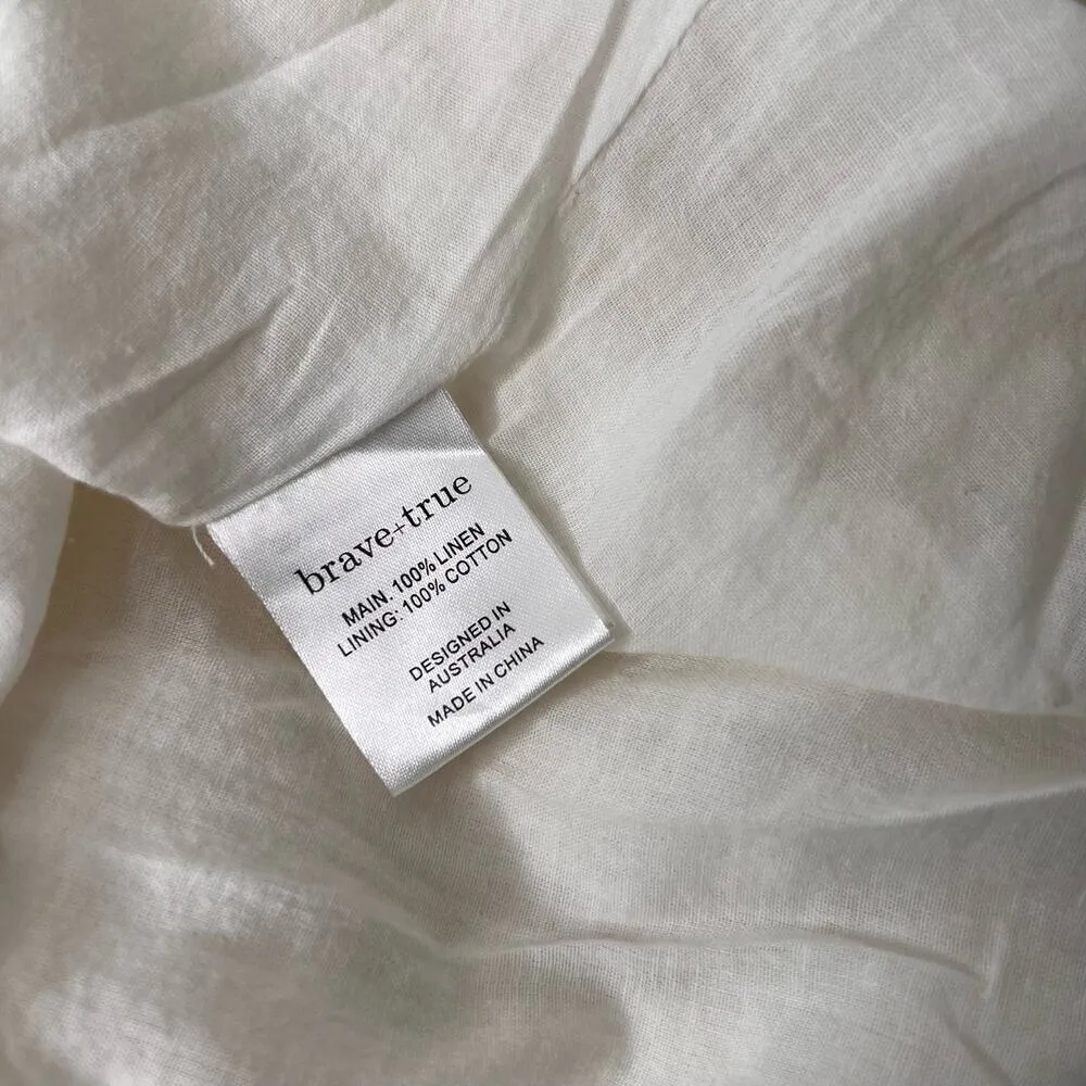 New Women’s Brave + True 100% Linen Clementine Dress Size S White - Image 9