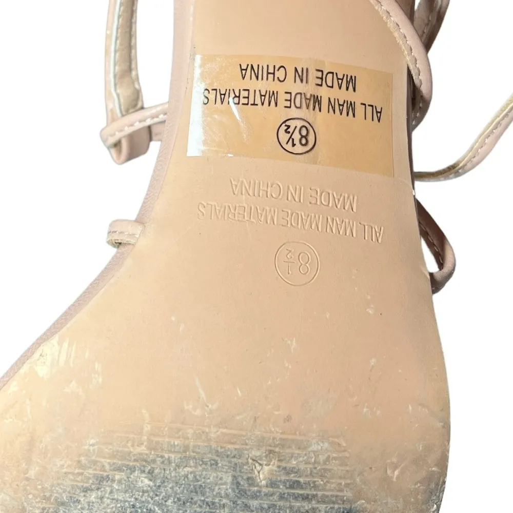 LuLu's Lace Up Calf‎ Heels Tan Size 8.5 - Image 5