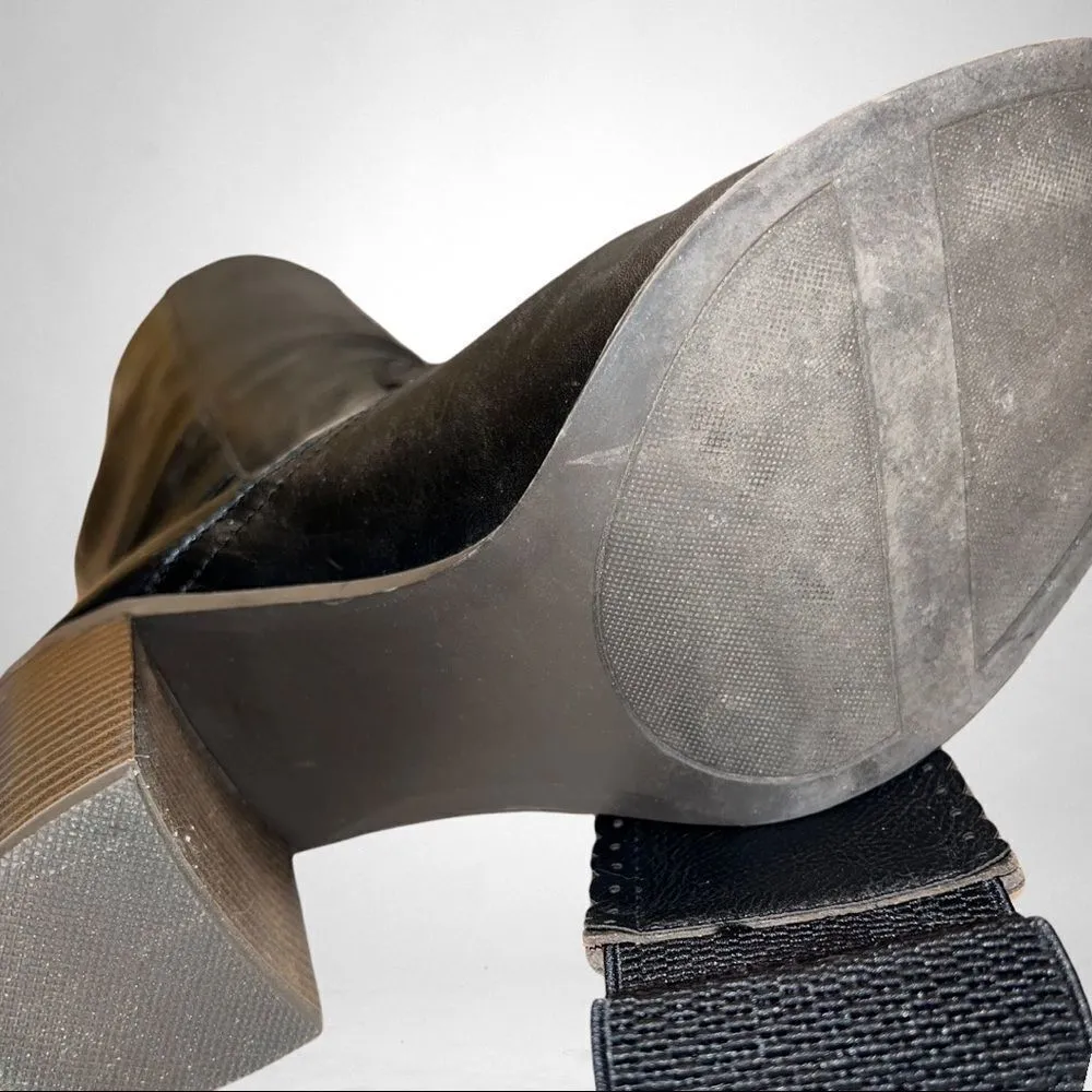 Lauren Conrad faux leather black knee high zip side boots - Image 8