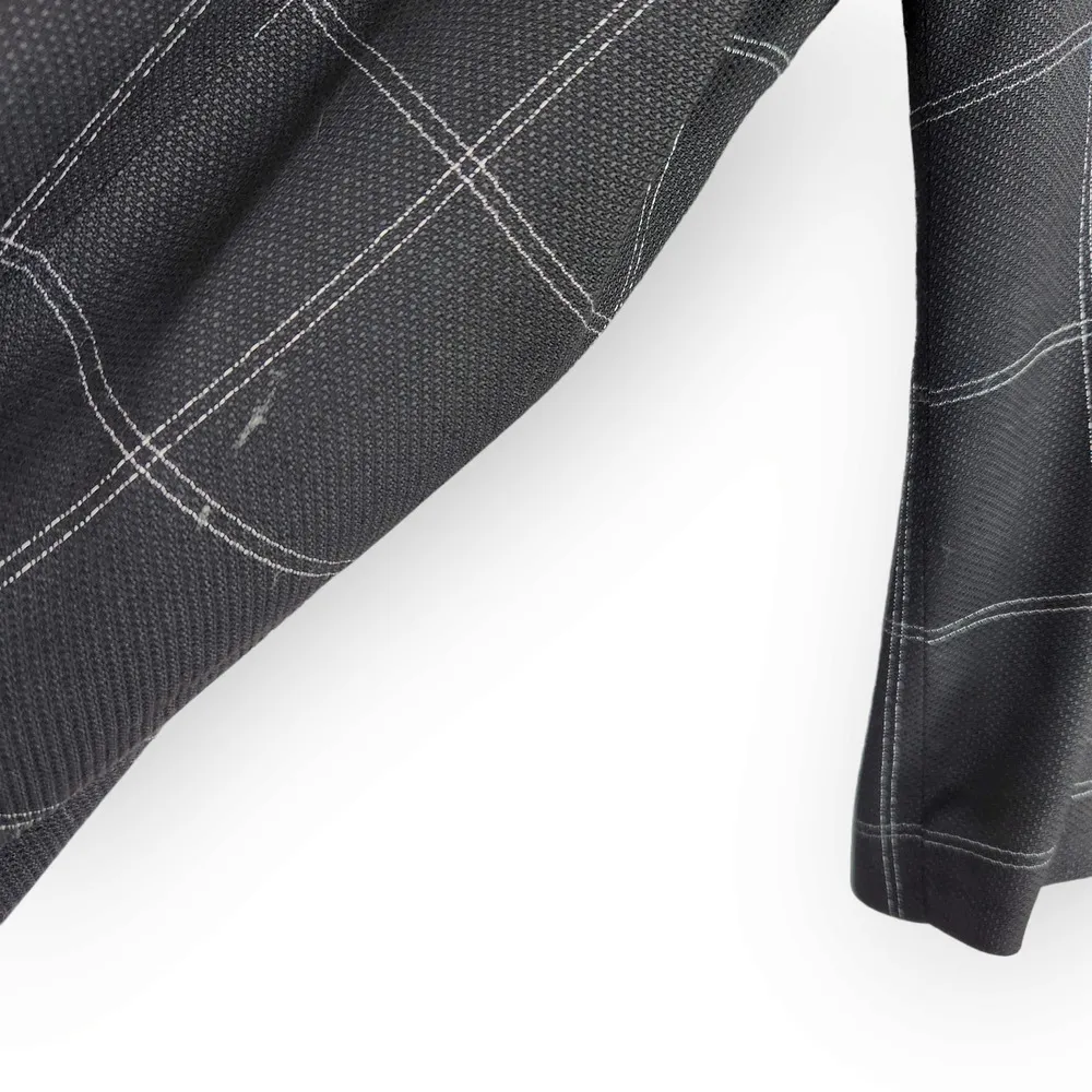 Vintage Casual Corner Black White Line Square Print Long Sleeve Blazer Top L - Image 10