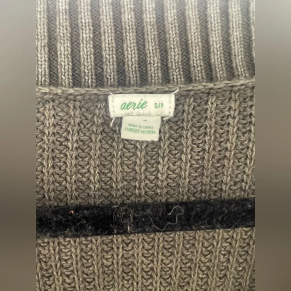 Aerie cable knit tunic sweater gray size small - Image 2