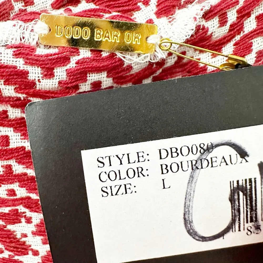 Dodo Bar Or Womens Amal Dress Maxi Tiered Sleeveless Tasseled Pink Large NEW - Image 8