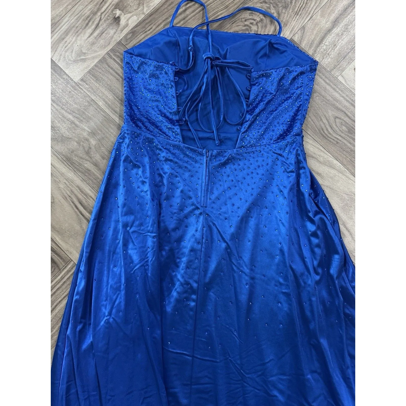 Windsor A-line dresses with long crisscross back , Color Royal Blue Size XL - Image 7