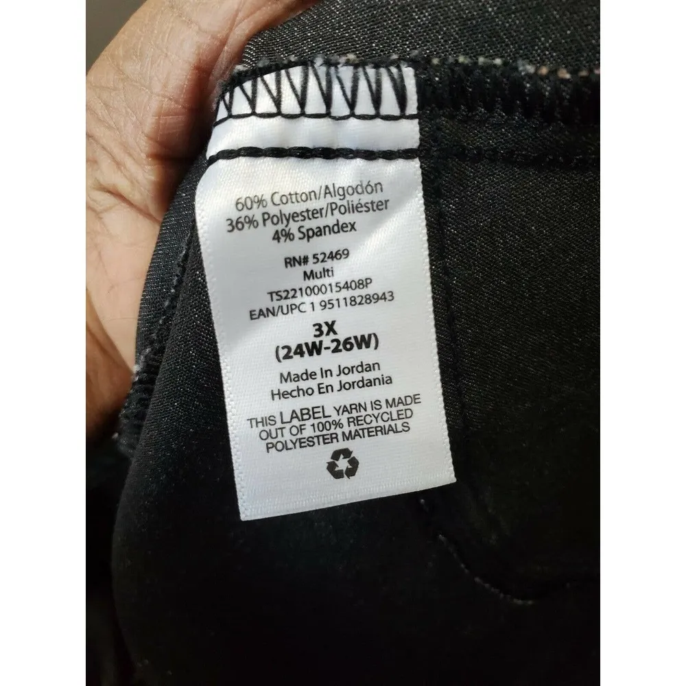 Terra & Sky Women Multicolor Floral Cotton Mid Rise Comfort Waist Skinny Pant 3X - Image 9