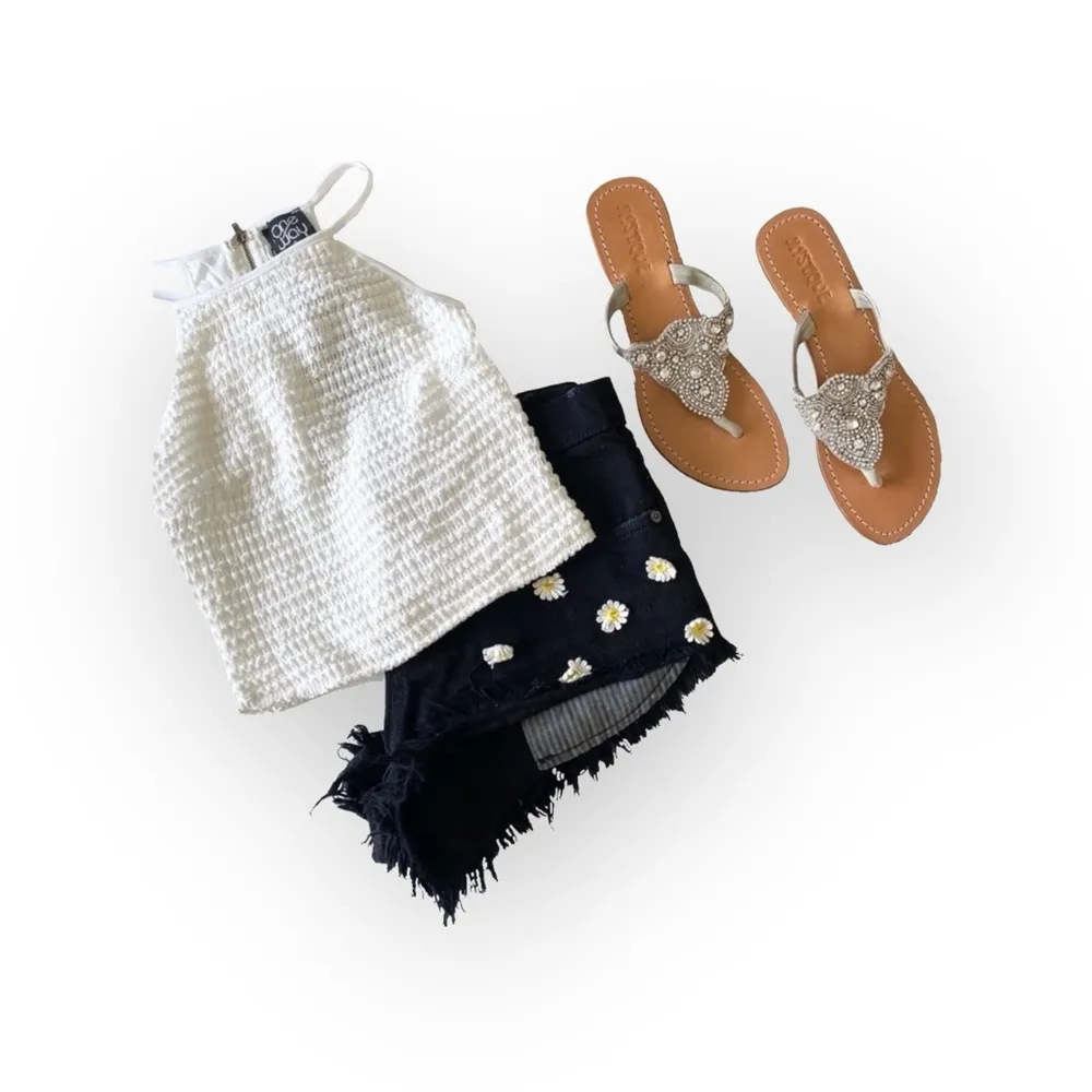 new LF One Way ✌︎︎ Festival Crochet Halter Spaghetti Strap Crop Top ✌︎︎ White 8 - Image 12