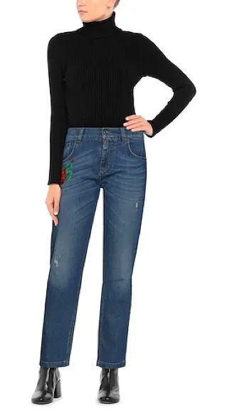 Dolce & Gabbana embroidered Blue boyfriend Jeans size 44 us 8 EUC - Image 1