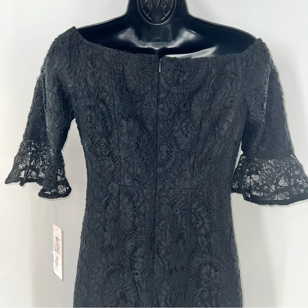 Nanette Nanette Lepore Very Black "Spring Bloom" Knee Length Floral Lace Dress-2 - Image 6