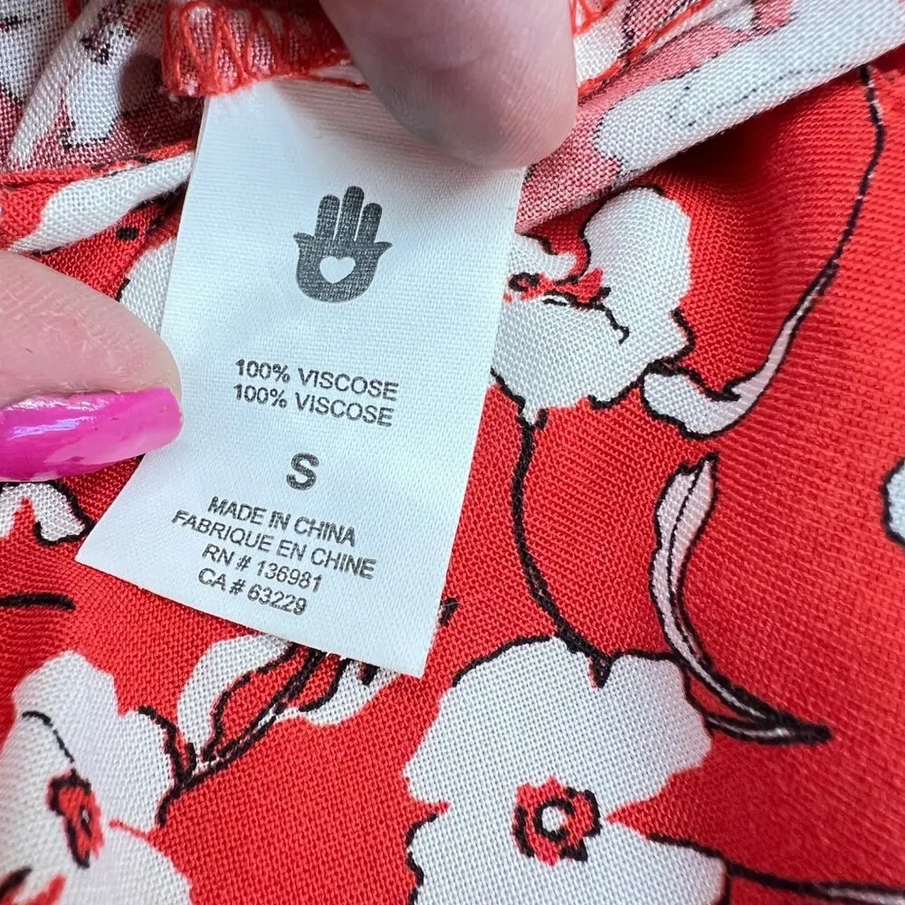 Spiritual Gangster Red Floral Romper with Tassels Size Small - Image 12