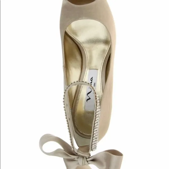 Nina Emma Crystal champagne wedge heels worn 3 times only in great condition. - Image 2