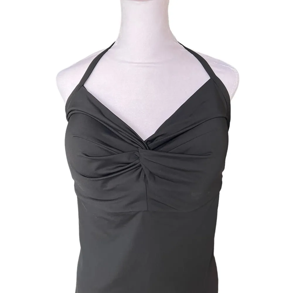 Athleta - NWT Hampton Bra Cup Tankini Halter Tie Neck Black Swim Top Sz 40D/DD - Image 6