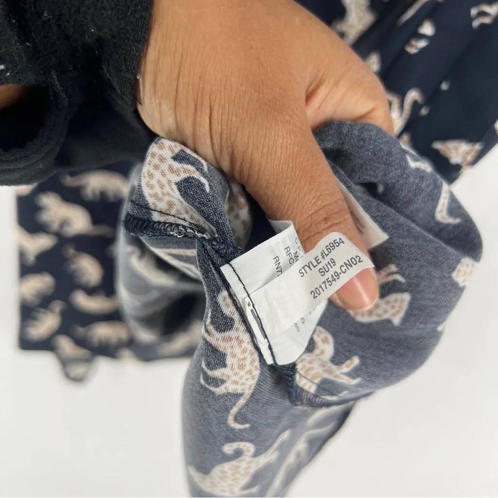 J. Crew Factory Cheetah Novelty Print V-Neck Short Sleeve Wrap Mini Dress Size 4 - Image 11