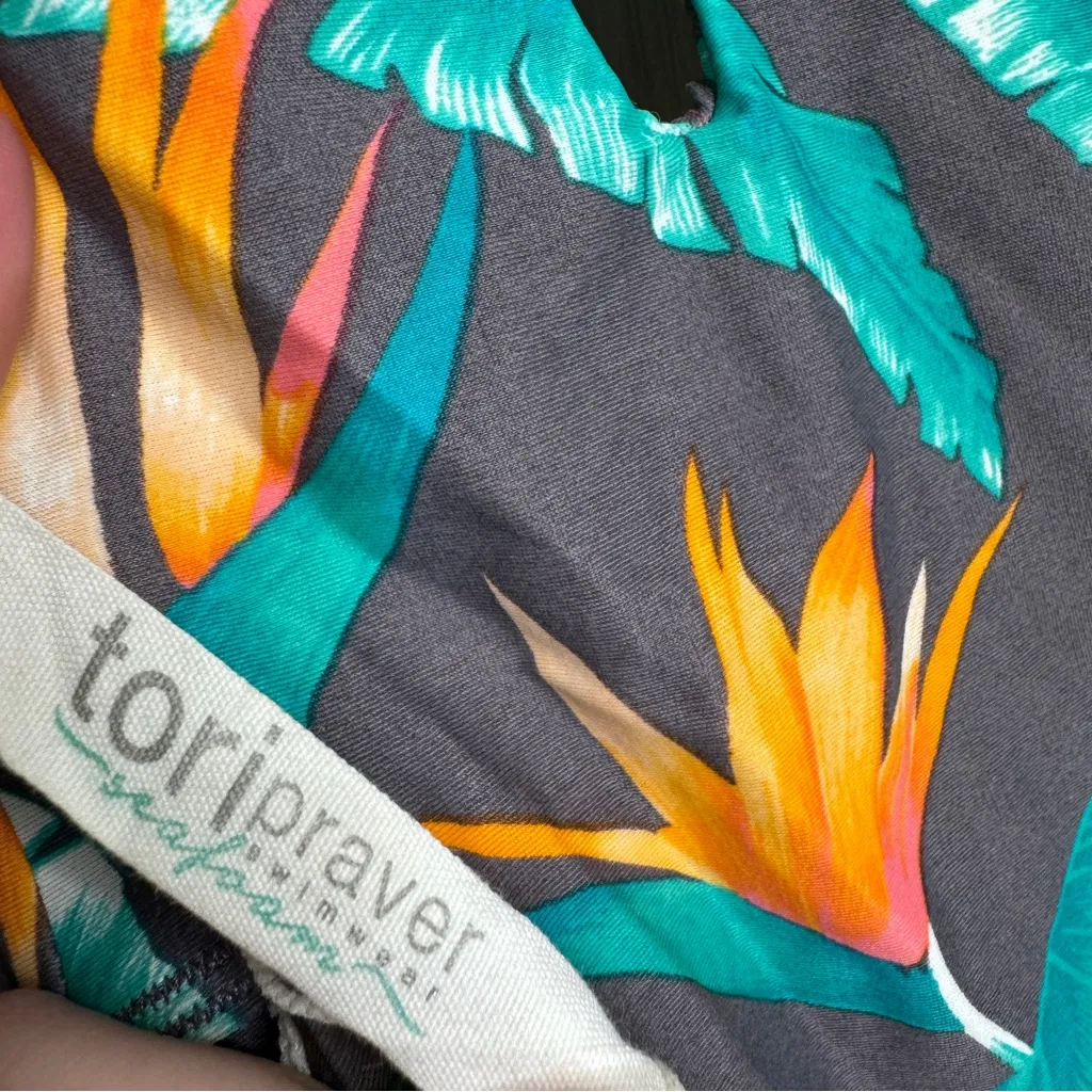 Tori Praver Seafoam Cutout Birds Of Paradise One Piece Swimsuit size XS - Image 11