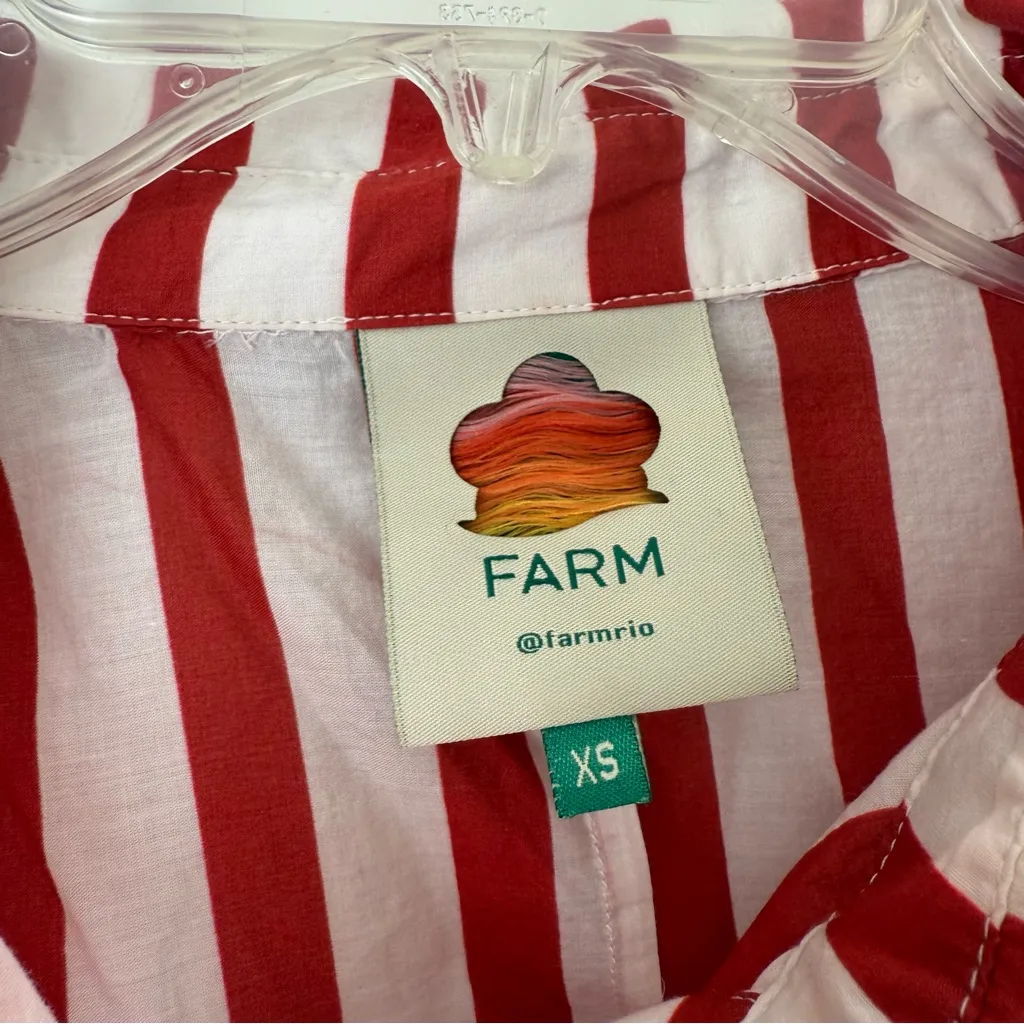 Farm Rio Red & White Floral Chains Shirt XS - Image 8