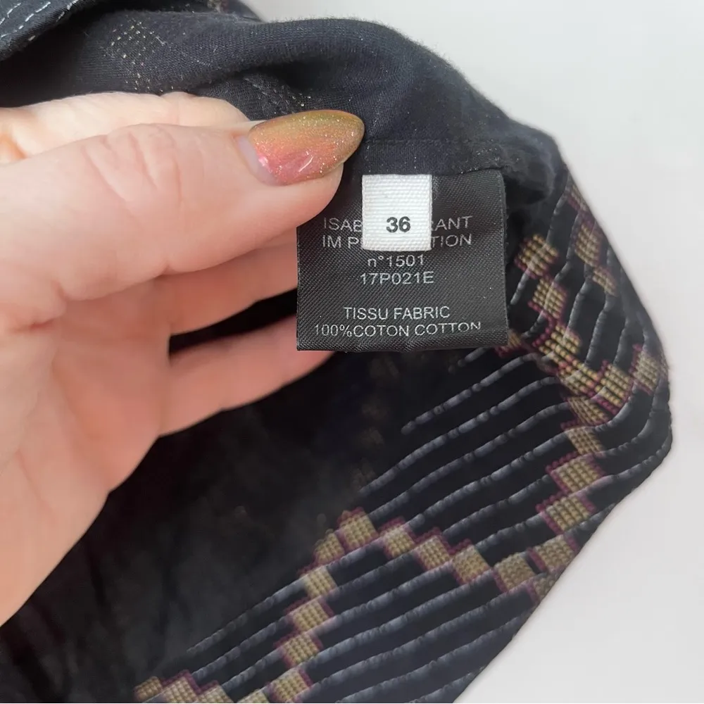 Étoile Jarvis Voile Black Patterned Short Sleeve Blouse 36 / US S - Image 9