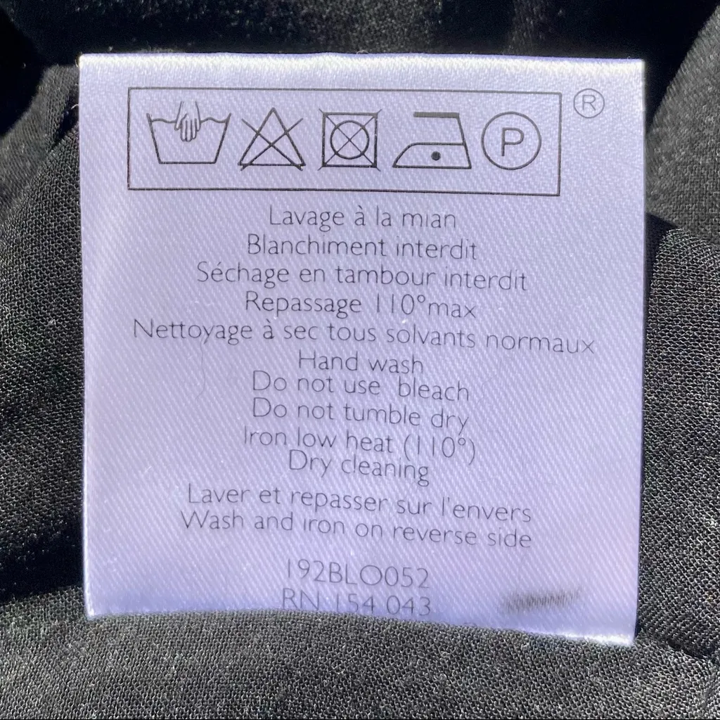 Sezane Kate Blouse Top Shiny Black Short Sleeve Size 6 NEW - Image 14