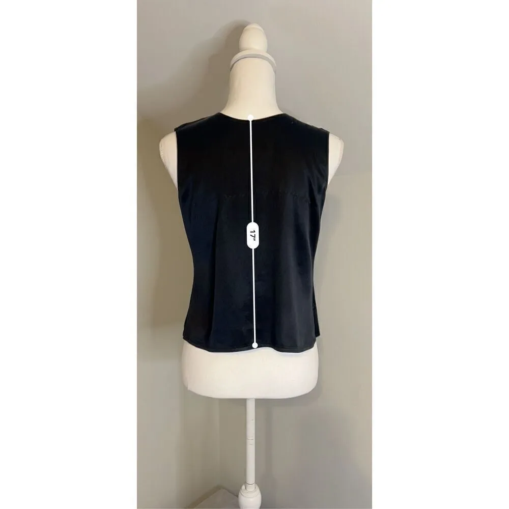 100% Silk Button Back Tank Top Women’s Size 8P - Image 5