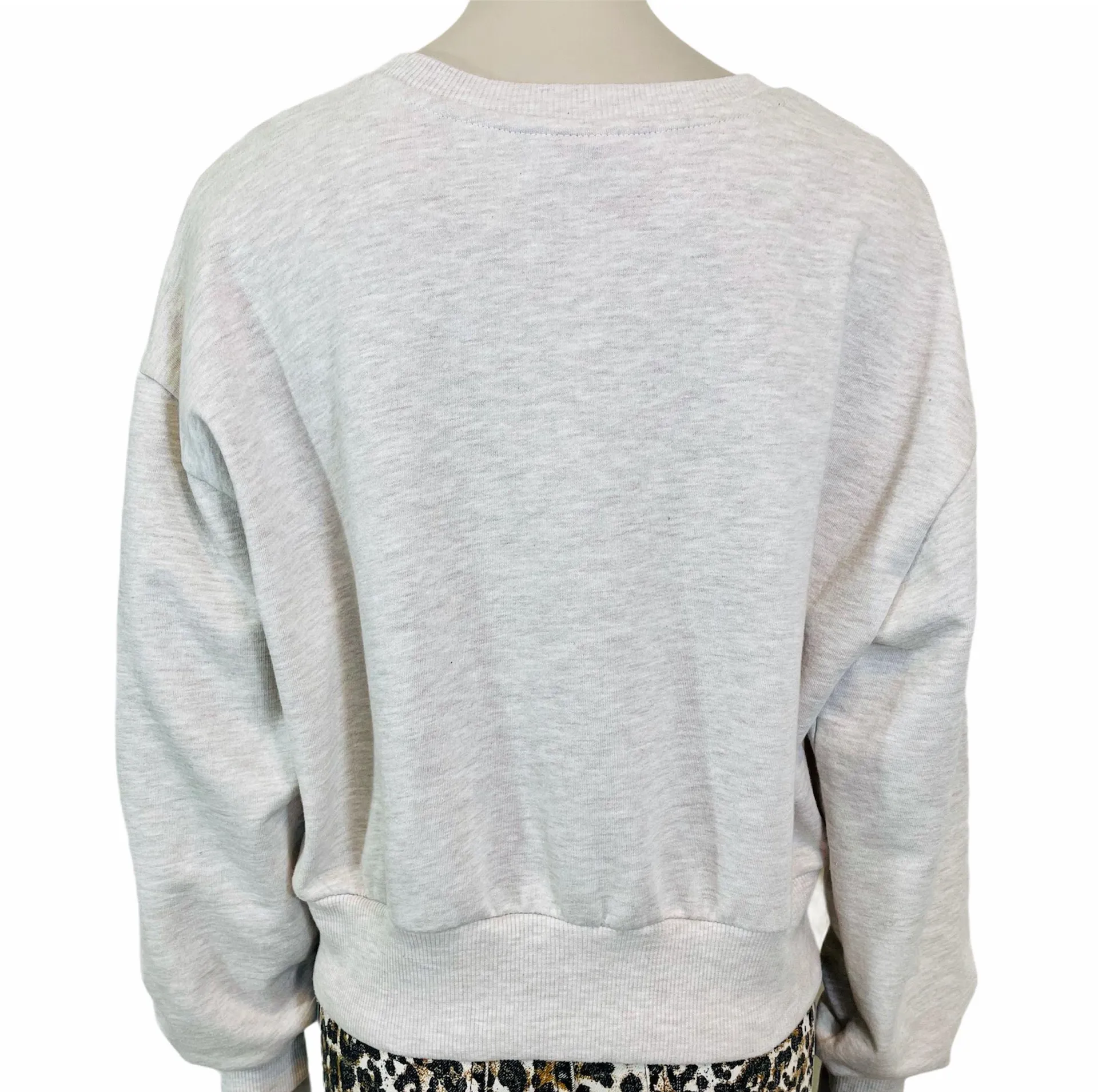 Heathered Oatmeal Cropped Sweatshirt - Image 3