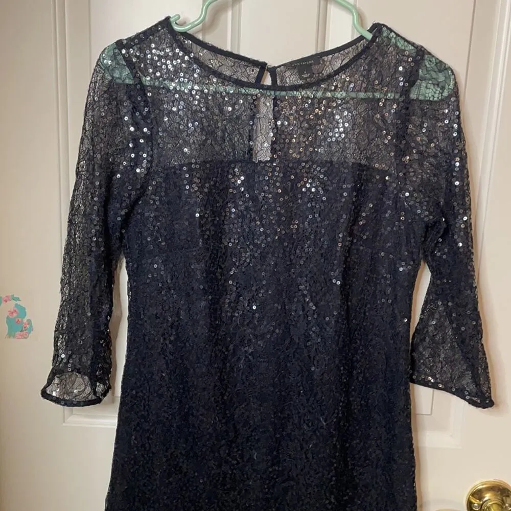 Ann Taylor navy sequin dress size 0 - Image 4