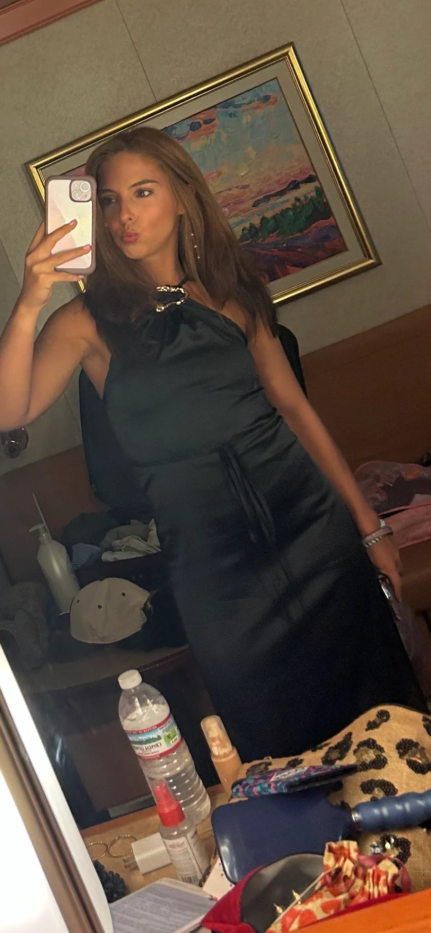 Black Maxi Dress With Metal Buckle Size XS - Image 5