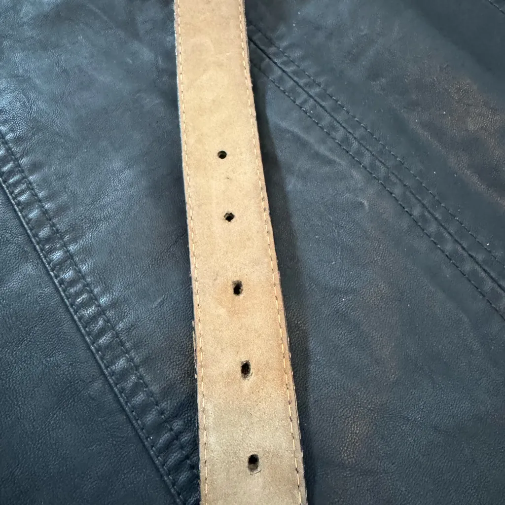 genuine alligator belt burgundy - Image 3