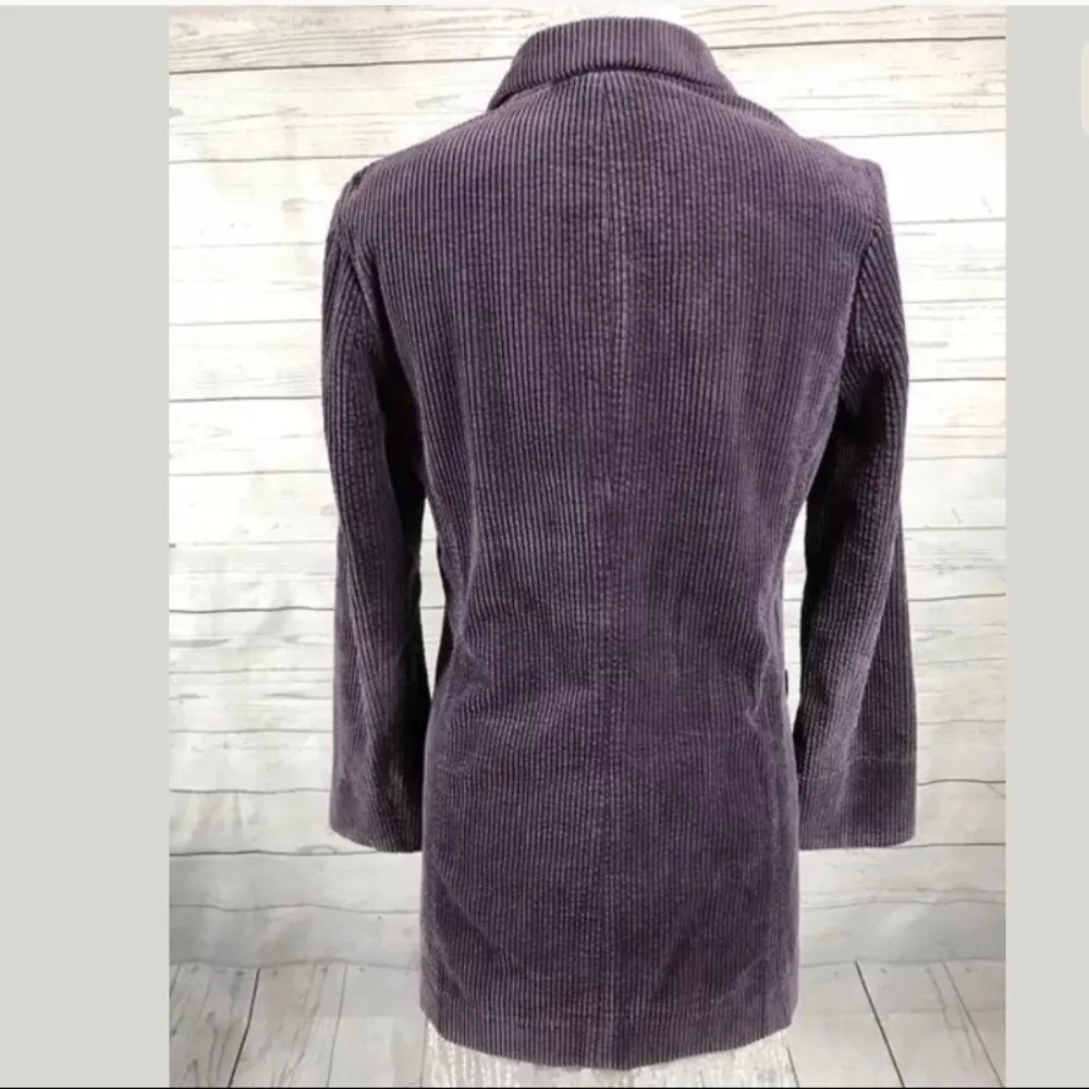 J Jill Corduroy Blazer Purple Jacket Velvet Coat Size XS - Image 4