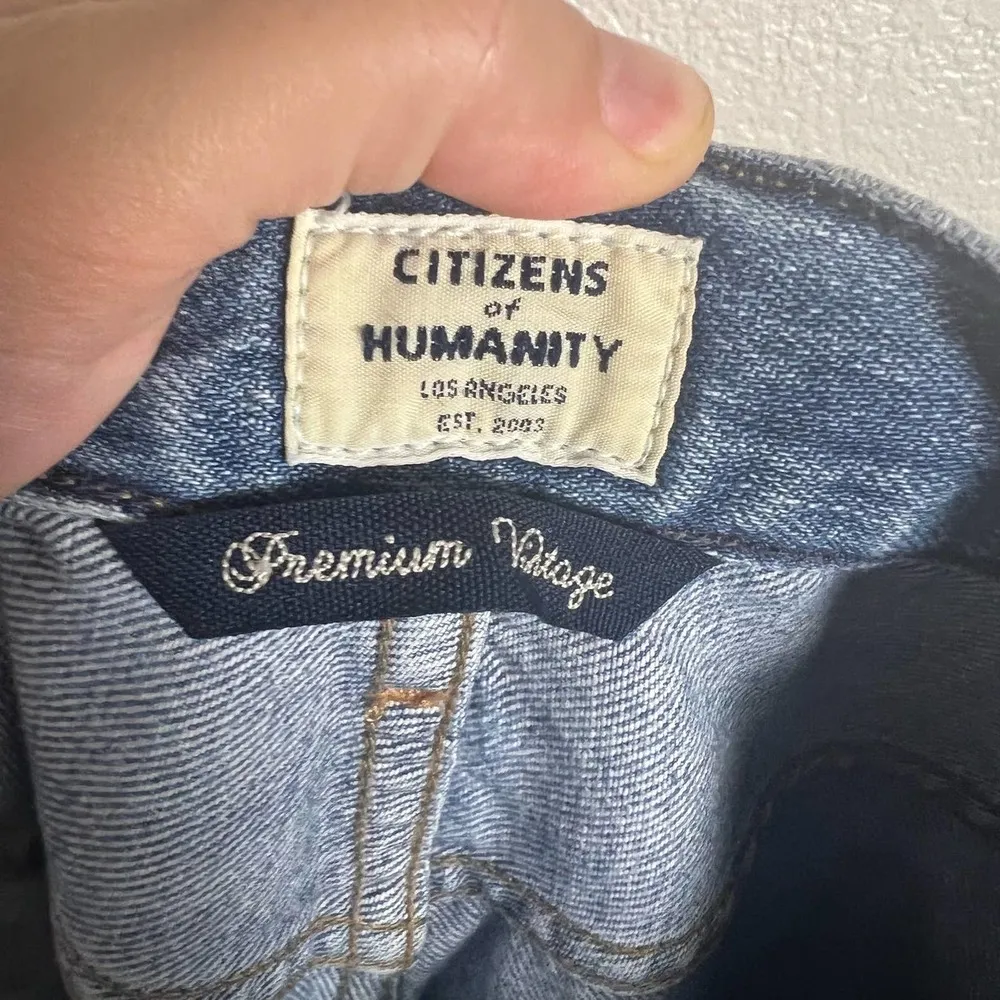 Citizens of Humanity Distressed Liya High Rise Classic Fit Crop Jeans Size 24 - Image 7