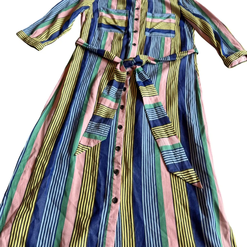Boden Katrina Colorful Pastel Stripe Maxi Dress Button - Image 5