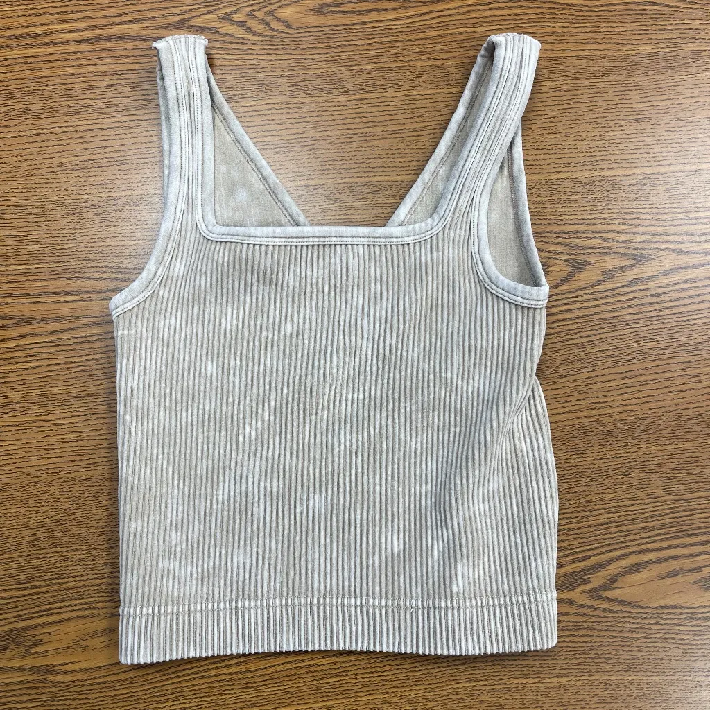 Zenana 2 Piece Reversible 2-Way Neckline Washed Ribbed Cropped Tank Top - Image 5