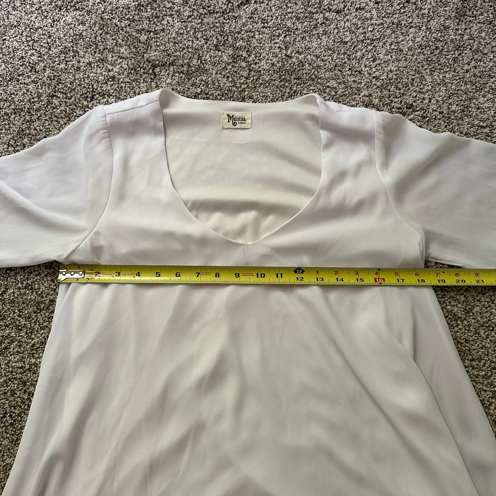 Show Me Your Mumu Portabella white long sleeve shift mini dress size M - Image 10