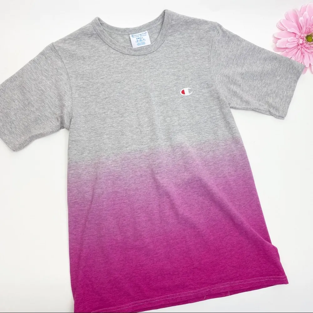 Champion Reverse Weave Ombré Dip Dye Tee Shirt - Image 6