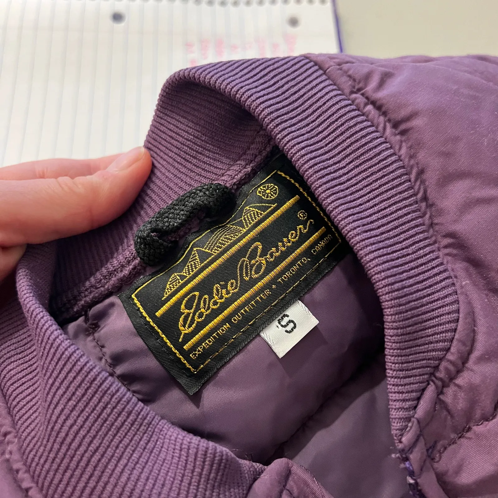 Vintage 80s Eddie Bauer Purple Quilted Puffer Cropped Zip Up Vest Small Women's - Image 6