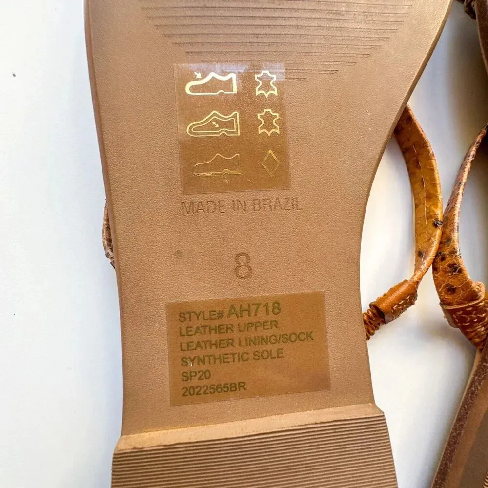 Madewell The Lyra Slide Sandal Snake Embossed Leather Straps Womens Size 8 - Image 10