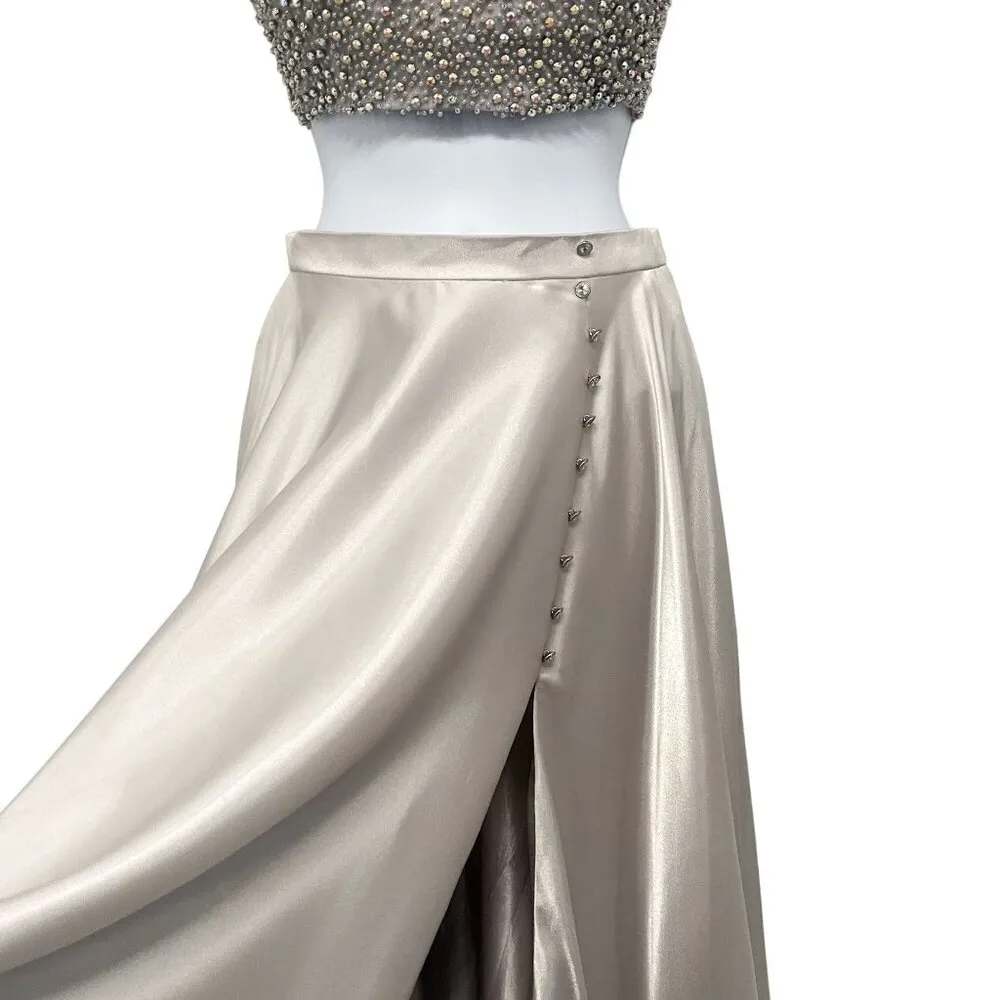 Sherri Hill Rhinestone Beaded Two Piece Matching Set Skirt Crop Top Dress 50037 - Image 7