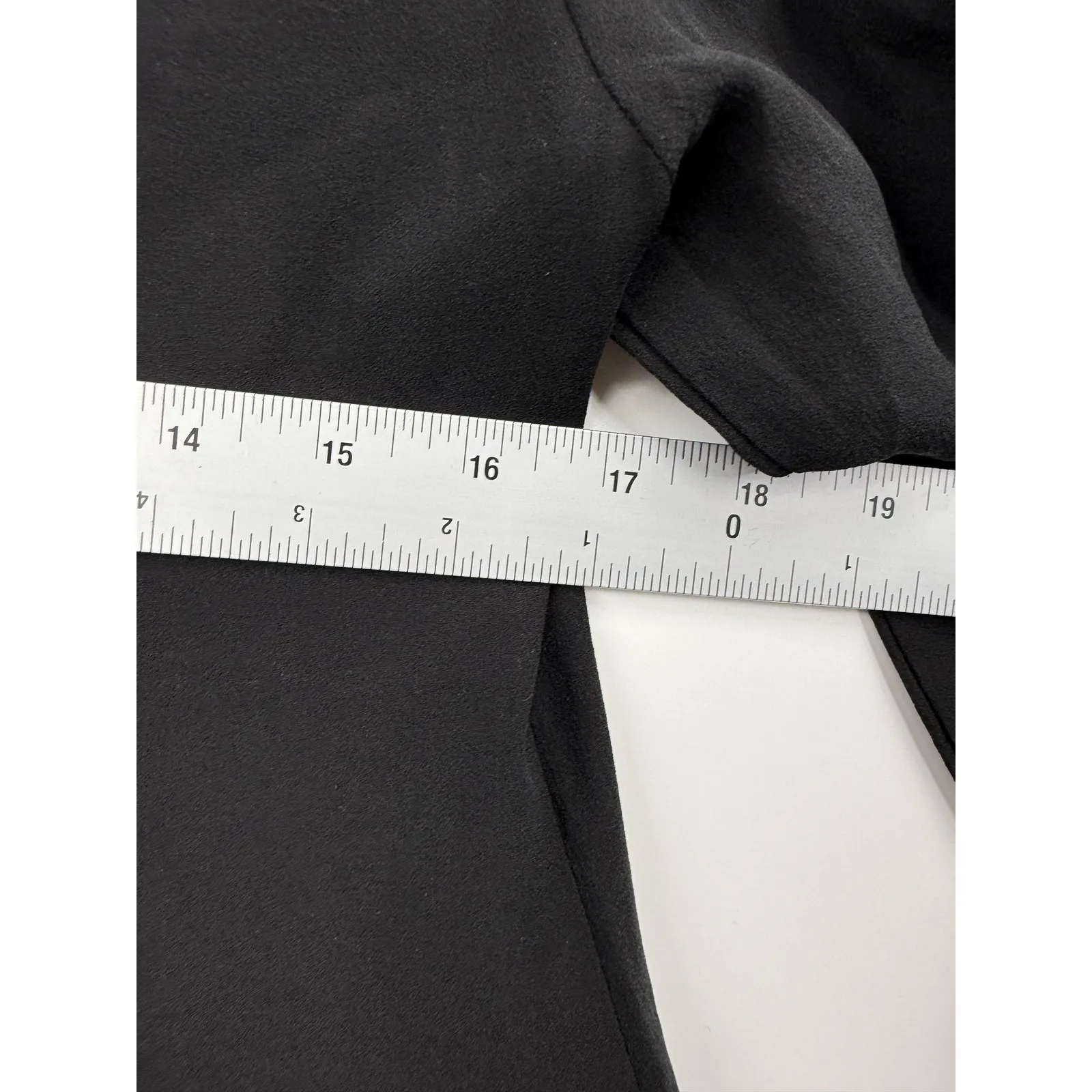 Eileen Fisher Dress Womens Petite PP Black Bateau Neck Silk Short Long Sleeve - Image 12