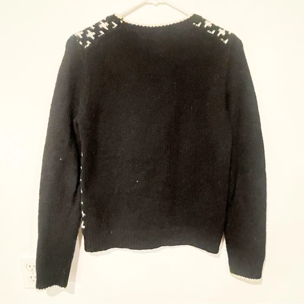 INES DE LA FRESSANGE x Uniqlo Size Small Black Printed Chunky Jumper Sweater - Image 5