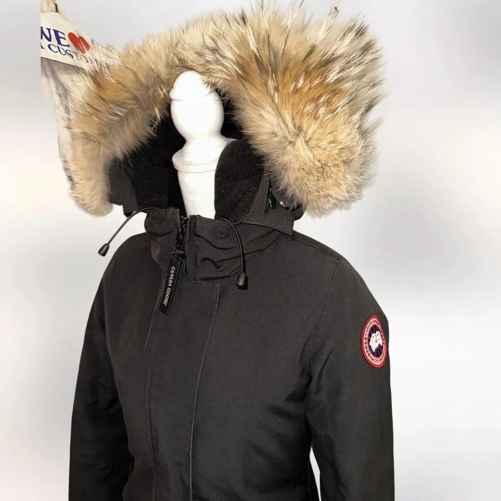 Canada Goose Black Parka with Fur Trim Hood – Authentic Women’s Jacket Size XS - Image 2