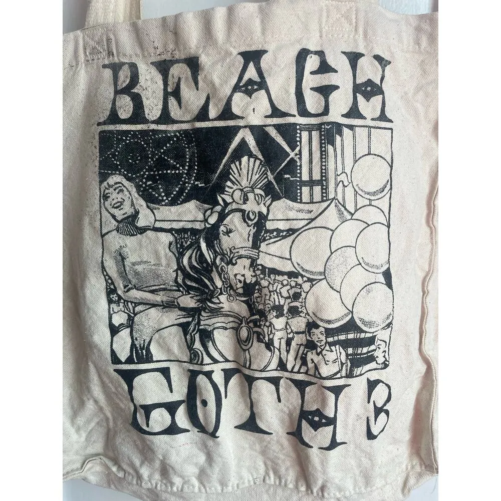 Beach Goth 3 Music Festival Cotton Canvas Tote Bag - Image 4