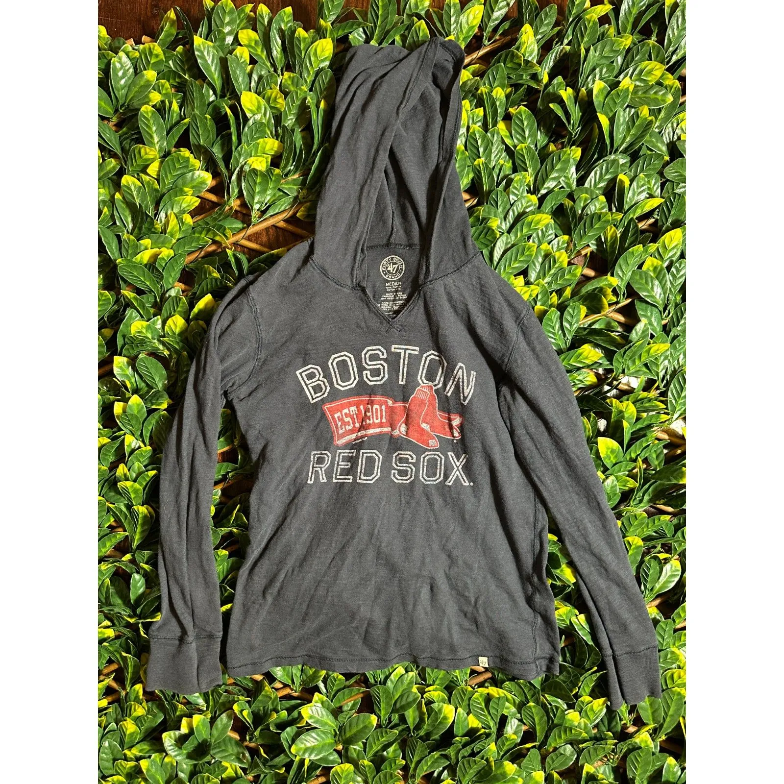 '47 BRAND BOSTON RED SOX PULLOVER HOODIE Shirt Adult Size Medium Blue - Image 2