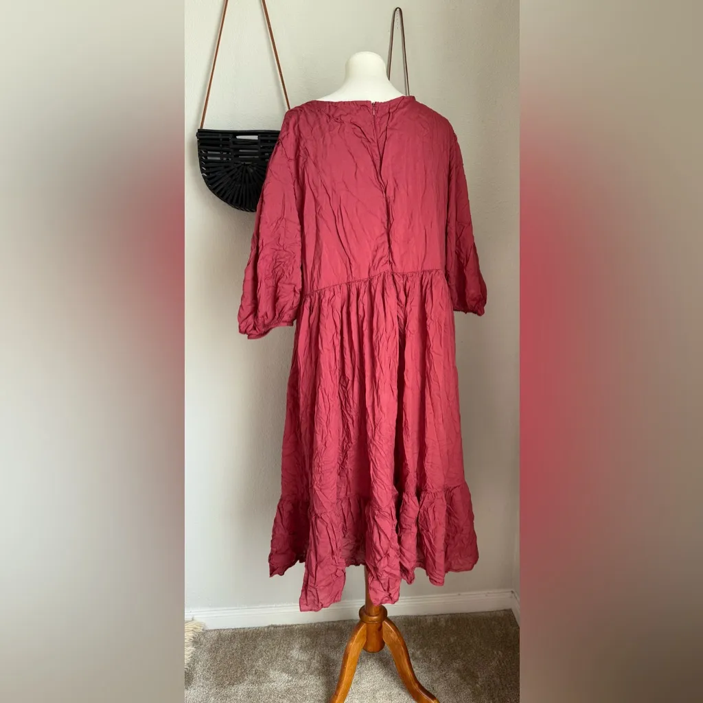 Jessakae Rust Burgundy Dress, Size 4X Red - Image 3