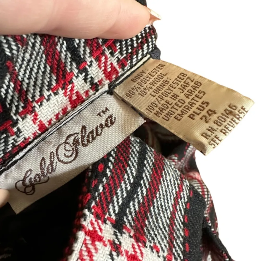 Plaid Double Breasted Coat Size 24 - Image 3