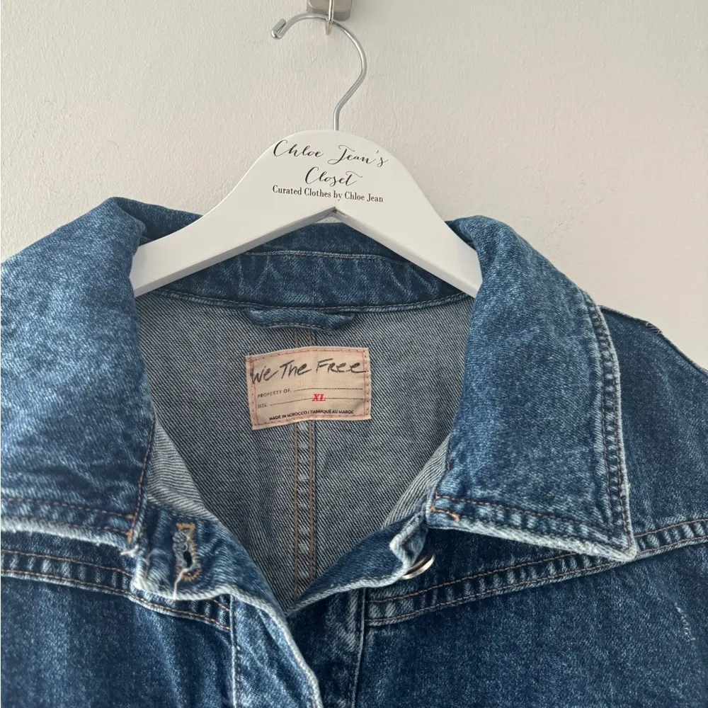 FREE PEOPLE Jade Denim Jacket in High Dive XL - Image 6