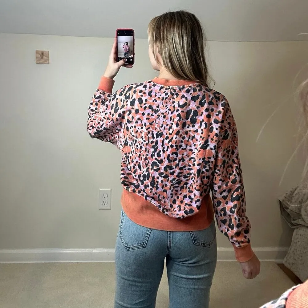 Joy Lab: Leopard Print Cropped Crewneck Sweatshirt - Image 2