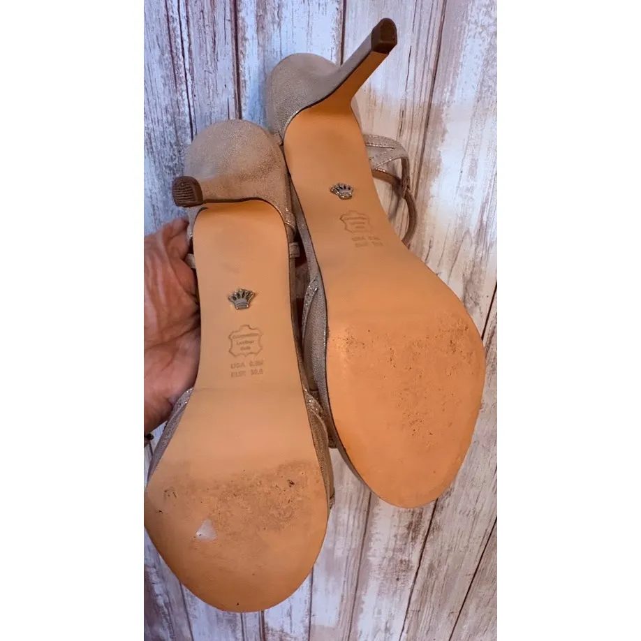 Nina Blossum Champagne Rhinestone Evening Sandals - 9.5 - Image 7