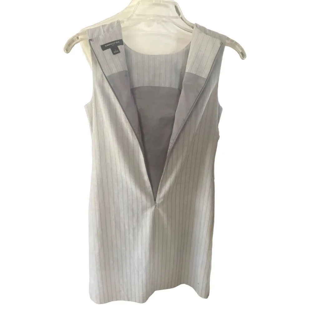 Vintage Banana Republic Gray PinStriped Sleeveless Dress Size 2 - Image 4