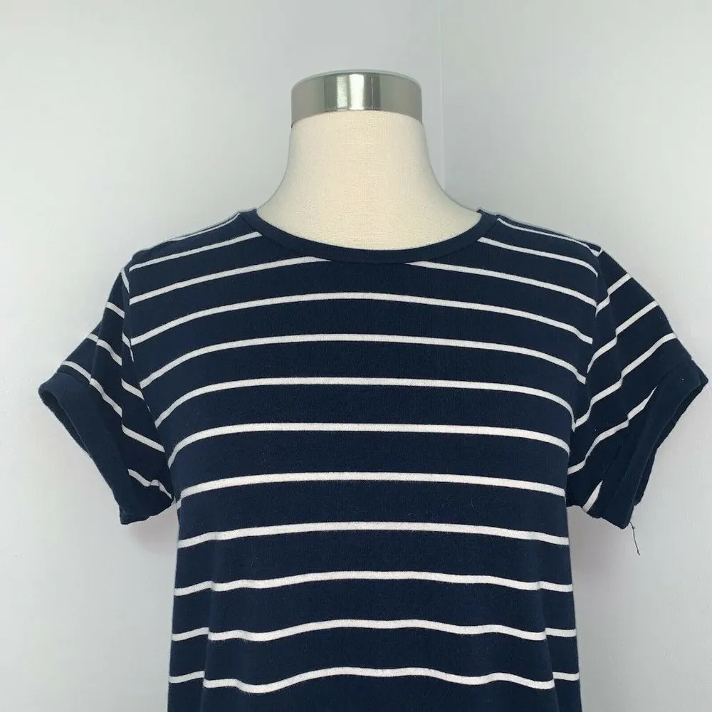 Lulus Womens T-Shirt Dress Size M Blue White Striped Casual Cotton Stretch - Image 3