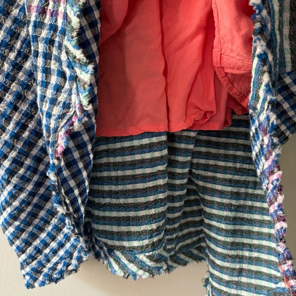 Anthropologie Maeve Waverly Dress One-Shoulder Checkered gingham midi asymmetric - Image 14